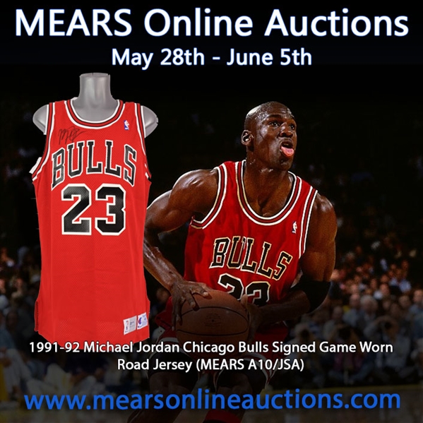 1991-92 MVP/2nd Championship Season Michael Jordan Chicago Bulls Signed Game Worn Road Jersey (MEARS A10/JSA)