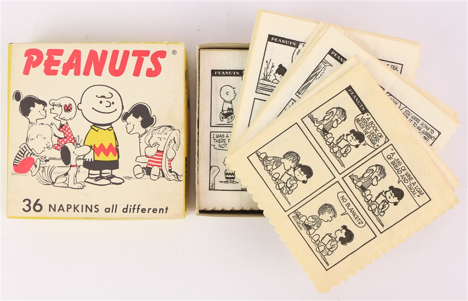 1958 Peanuts Comic Strip Napkins - Box of 36