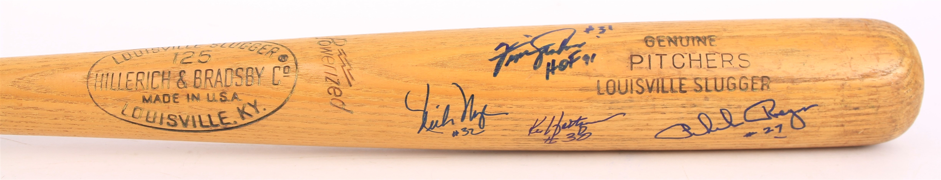 1965-68 Fergie Jenkins Ken Holtzman Rich Nye Phil Regan Chicago Cubs Signed H&B Louisville Slugger Professional Model Game Used Bat (MEARS LOA/JSA)