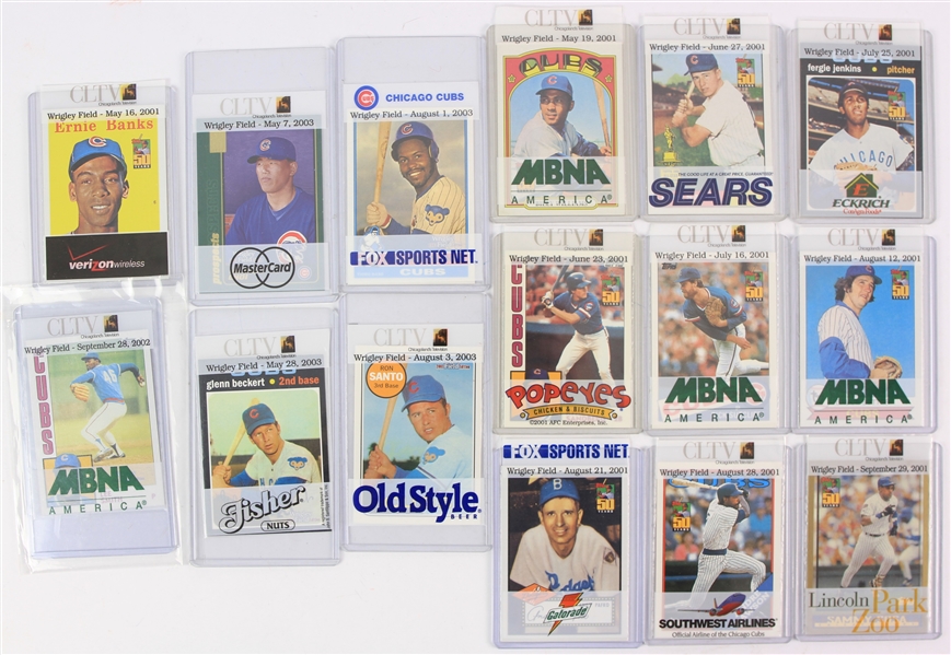 2001-02 Chicago Cubs CLTV Baseball Trading Cards - Lot of 50+ w/ Ryne Sandberg, Sammy Sosa, Andre Dawson, Ernie Banks & More