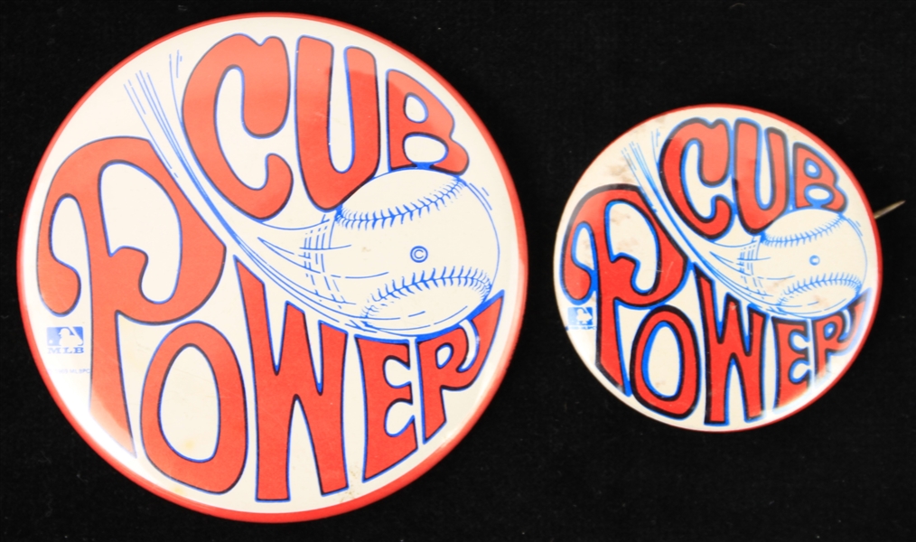 1969 Chicago Cubs Cub Power Pinback Buttons - Lot of 2