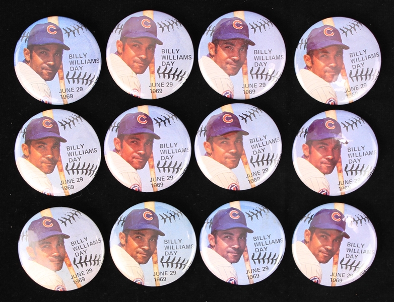1969 Billy Williams Day Chicago Cubs 2.25" Pinback Buttons - Lot of 12