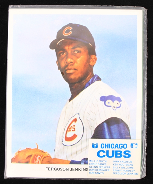 1970-71 Chicago Cubs 7" x 9" Player Photo Pack w/ 10 Photos Including Ernie Banks, Ron Santo, Fergie Jenkins & More