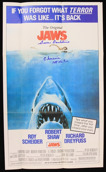1975 Susie Bachline Jaws Signed 12" x 20" Movie Poster (JSA)
