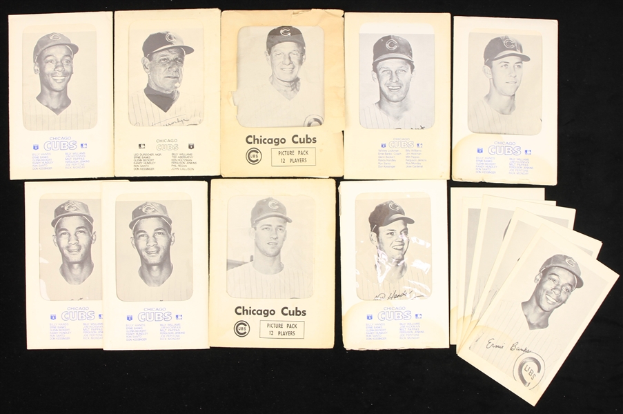 1960s-70s Chicago Cubs Player Photo Packs - Lot of 9 w/ 100+ Player Photos