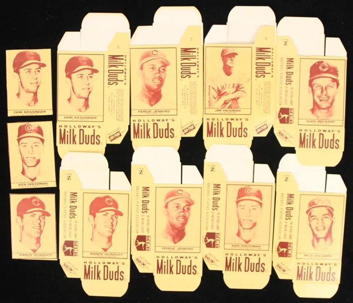 1970 Chicago Cubs Milk Dud Player Trading Cards/Boxes - Lot of 11