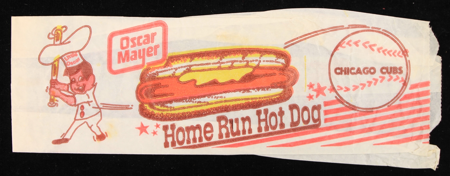 1960s Chicago Cubs Wrigley Field Oscar Mayer Home Run Hot Dog Wrapper