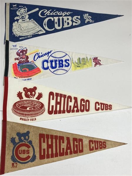 1960s-70s Chicago Cubs & Wrigley Field Full Size Pennant Collection - Lot of 16
