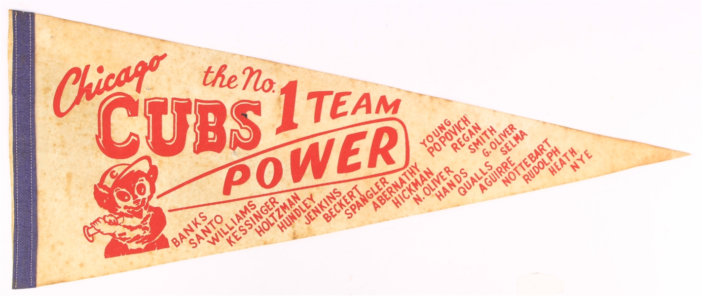 1969 Chicago Cubs Power The No. 1 Team Full Size Player Roster Pennant