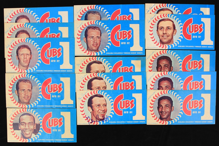1969 Chicago Cubs Are No. 1 Dunkin Donuts 4" x 8" Bumper Stickers - Lot of 15 w/ 1 Signed by Glenn Beckert (JSA)