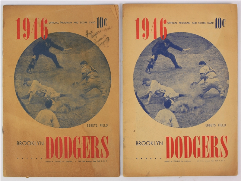 1946 Brooklyn Dodgers Ebbets Field Scored Game Programs - Lot of 2 