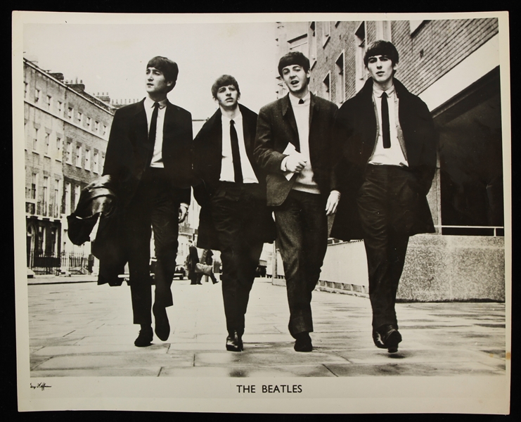 1963-64 John Lennon Paul McCartney Ringo Starr The Beatles Signed 8" x 10" Photo (JSA Full Letter) & George Harrison Separate Snapshot
