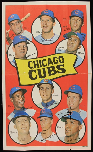 1969 Chicago Cubs 12" x 20" Topps Team Poster 
