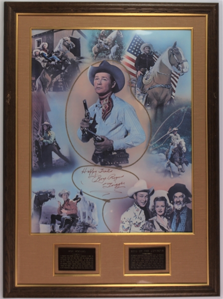 1951-1964 Roy Rogers "King of the Cowboys" Signed Poster w/ Plaques in 29x40 Frame (JSA)