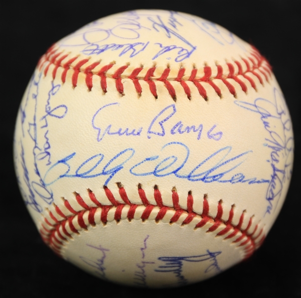 1969 Chicago Cubs Team Signed ONL Giamatti Baseball w/ 31 Signatures Including Ernie Banks, Fergie Jenkins, Ron Santo & More (JSA)