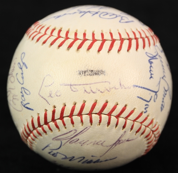 1967 Chicago Cubs Team Signed Baseball w/ 25 Signatures Including Leo Durocher, Ernie Banks, Ron Santo & More (JSA)