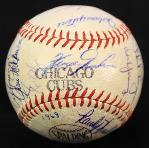 1969 Chicago Cubs Team Signed Baseball w/ 27 Signatures Including Leo Durocher, Ernie Banks, Fergie Jenkins & More (JSA)