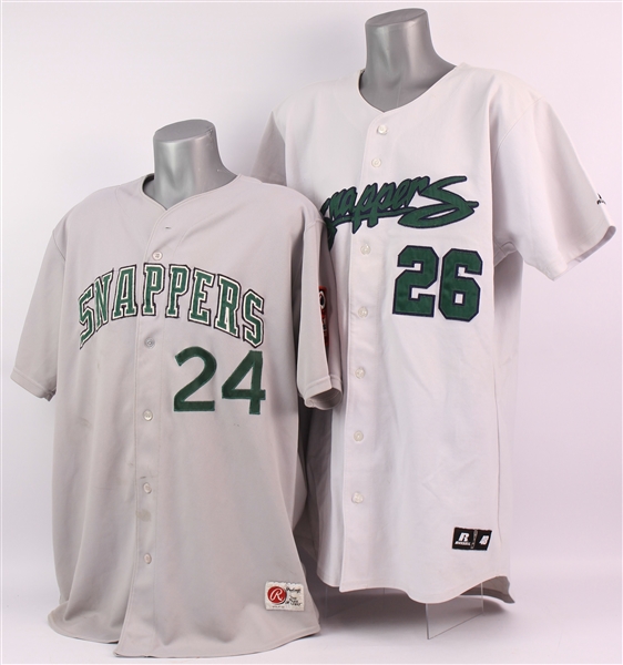1990s-2000s Beloit Snappers Game Worn Minor League Baseball Jerseys - Lot of 2 (MEARS LOA)