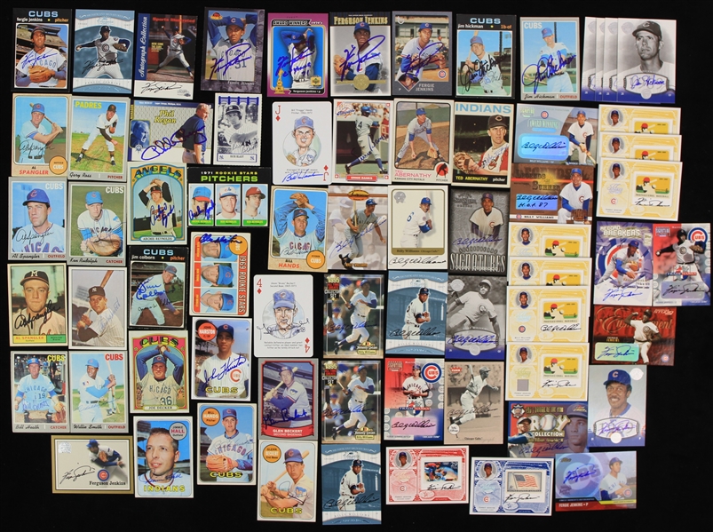1960s-2000s Chicago Cubs Signed Baseball Trading Cards - Lot of 150