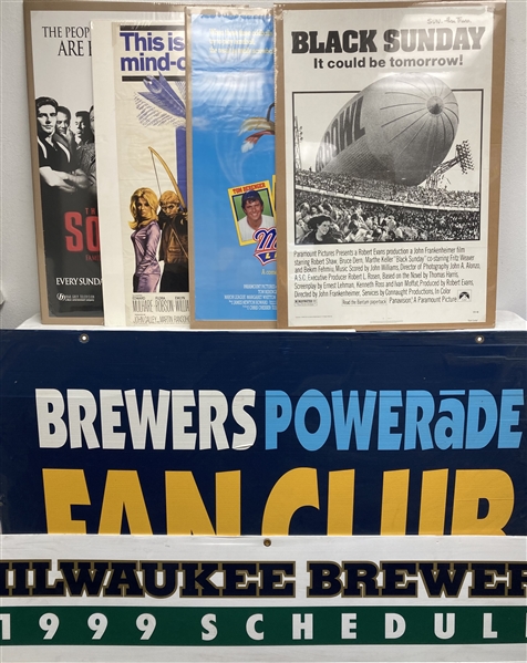 Vintage Movie Posters w/ Milwaukee Brewer Banners 