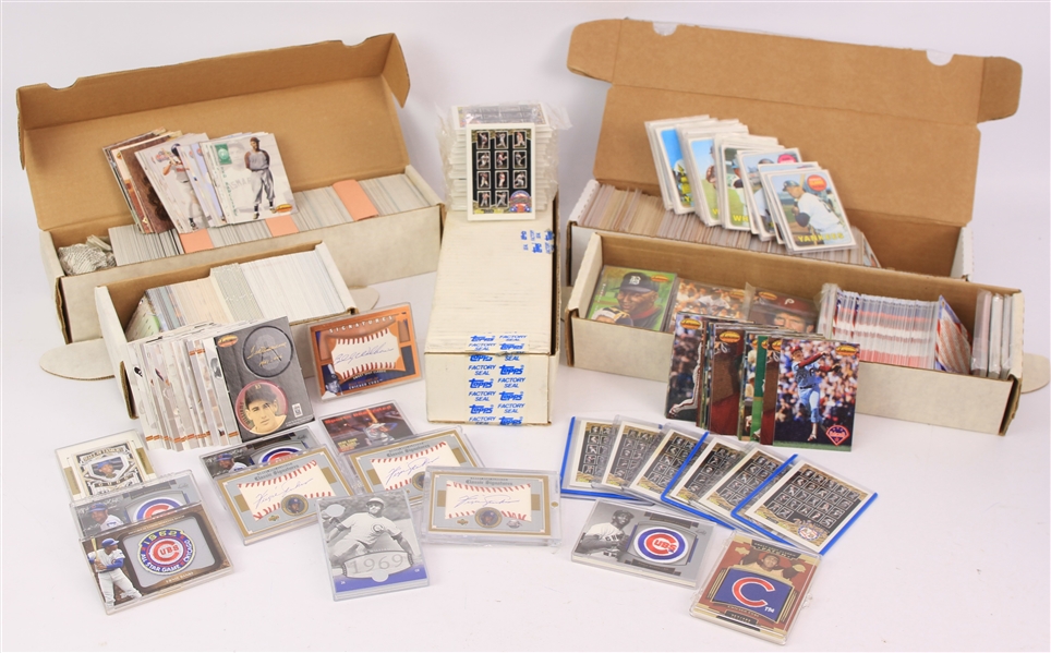 1960s-2000s Baseball Trading Card Collection - Lot of 3,500+ w/ Cubs Insert Cards, Ted Williams Card Company, Topps Gold & More