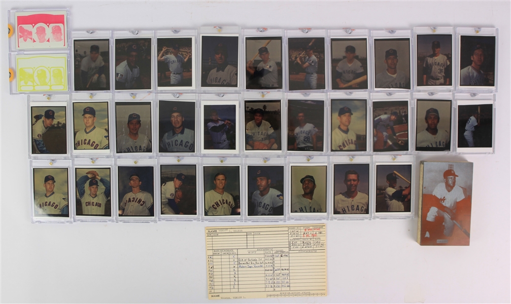 1969-72 Chicago Cubs Topps Vault Original Color Negative Collection - Lot of 32 (Topps Vault COAs)