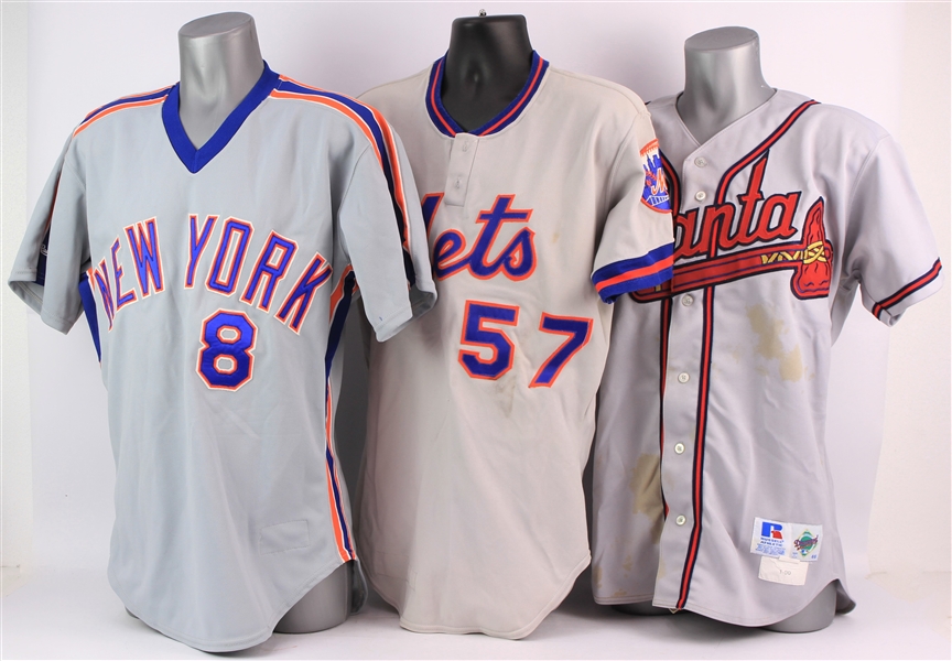 1978-2000 New York Mets Atlanta Braves Eight is Enough Baseball Jersey Collection - Lot of 3 (MEARS LOA/METS Employee LOA)