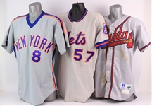 1978-2000 New York Mets Atlanta Braves Eight is Enough Baseball Jersey Collection - Lot of 3 (MEARS LOA/METS Employee LOA)