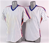 1987 New York Mets Team Issued Extra Home Jerseys - Lot of 2 (MEARS LOA/METS Employee LOA)