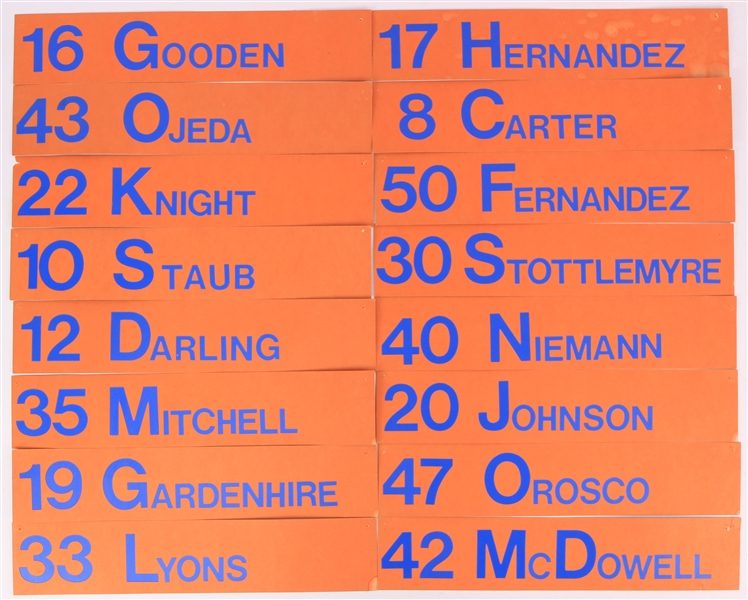 1986 New York Mets Spring Training Locker Room Name Tags - Lot of 23 w/ Gary Carter, Dwight Gooden, Keith Hernandez & More (MEARS/METS Employee LOA/METS Employee LOA) World Series Season