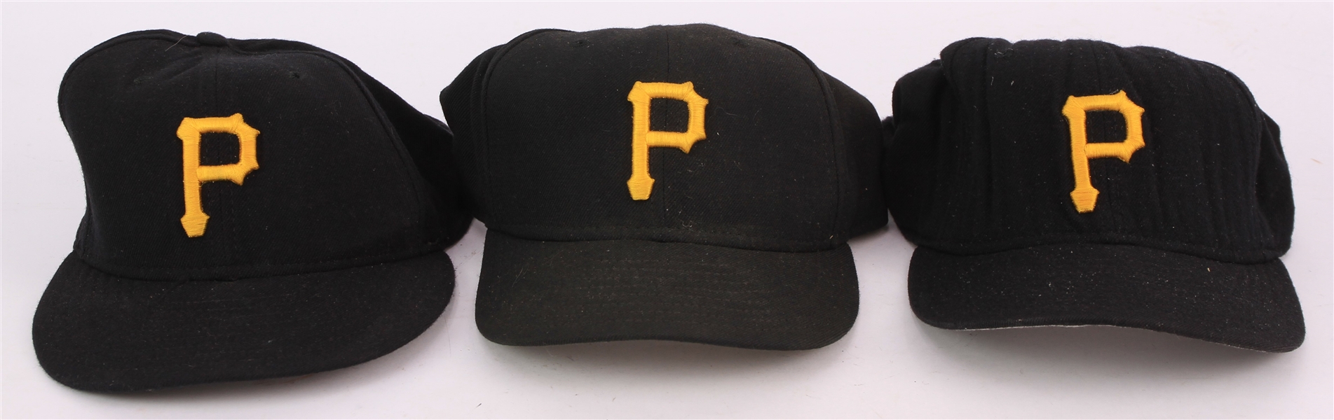 1998-2000 Pittsburgh Pirates Game Worn Caps - Lot of 3 w/ Kevin Young, Spin Williams & Jose Silva (MEARS LOA/METS Employee LOA)