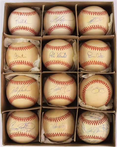1980s-1990s Signed Baseball Collection - Lot of 12 w/ Mike Piazza, John Smoltz, Jeff Kent, Gregg Jefferies & More (JSA/METS Employee LOA)