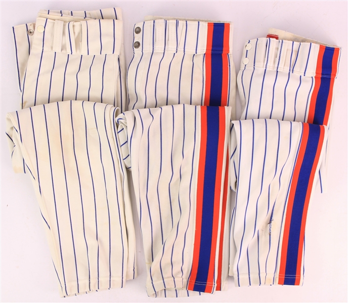 1980s New York Mets Game Worn Home Uniform Pants - Lot of 3 w/ Wally Backman, Bob Bailor & More (MEARS LOA/METS Employee LOA)