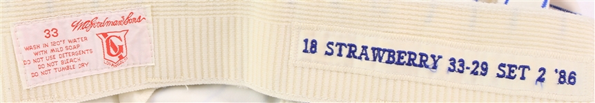 1986 Darryl Strawberry New York Mets Game Worn Home Uniform Pants (MEARS LOA/METS Employee LOA) World Series Season