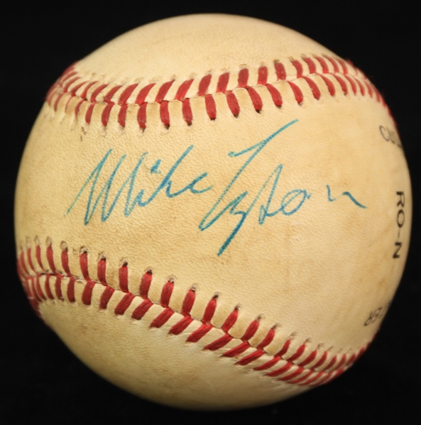 1984-86 Mike Tyson World Heavyweight Champion Signed ONL Feeney Baseball (JSA/METS Employee LOA)