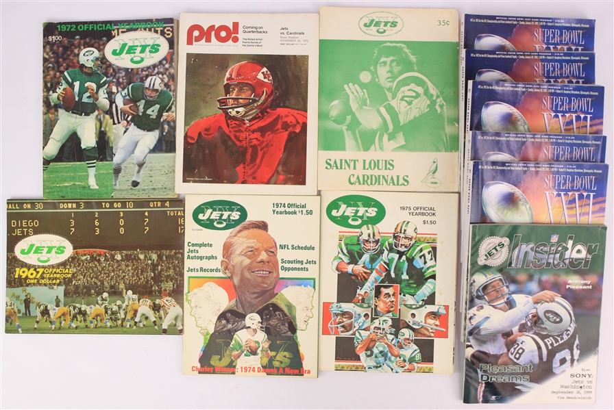 1967-99 New York Jets & Super Bowl Publication Collection - Lot of 11