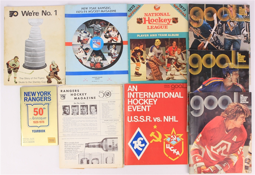 1967-77 New York Rangers Madison Square Garden Hockey Publication Collection - Lot of 14 w/ USSR vs NHL & More