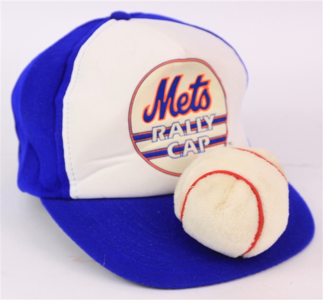 1980s New York Mets Rally Cap w/ Plush Baseball on Brim