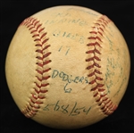 1954 (May 28) New York Giants Brooklyn Dodgers Polo Grounds Game Used ONL Giles Baseball (MEARS LOA/METS Employee LOA) 