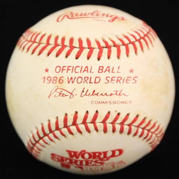 1986 New York Mets Boston Red Sox Shea Stadium World Series Game Used OWS Ueberroth Baseball (MEARS LOA/METS Employee LOA)