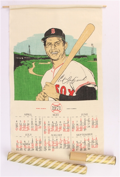 1971 Carl Yastrzemski Boston Red Sox 16" x 28" Hanging Canvas Schedule