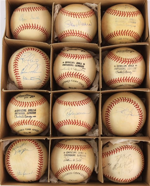 1980s-90s New York Mets Shea Stadium Game Used Baseballs - Lot of 12 w/ 8 Signed Including Stan Musial, Andre Dawson, Ozzie Smith & More (MEARS LOA/METS Employee LOA)