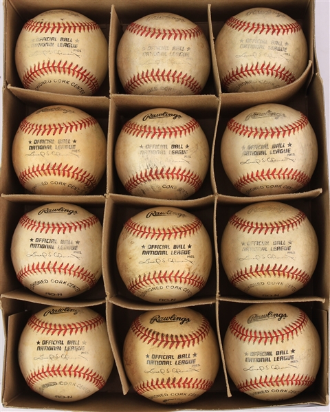 1995-99 New York Mets Shea Stadium ONL Coleman Game Used Baseballs - Lot of 12 (MEARS LOA/METS Employee LOA)