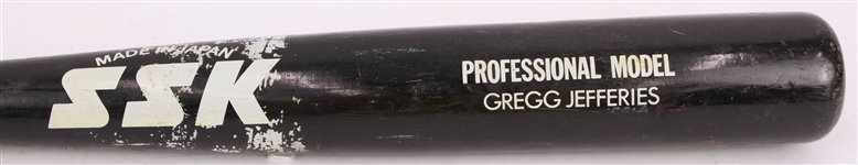 1987-89 Gregg Jefferies New York Mets SSK Professional Model Game Used Bat (MEARS LOA/Mets Employee LOA)