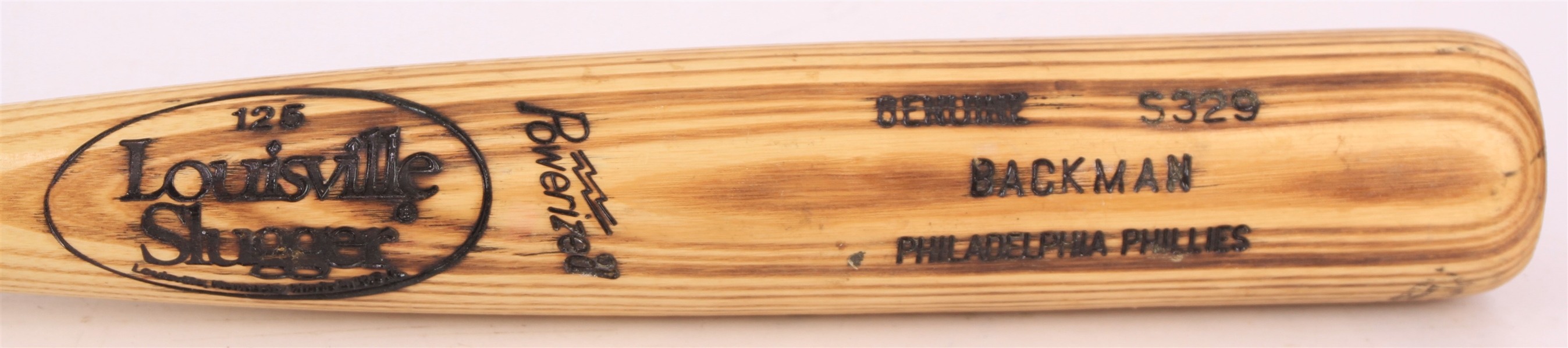 1991-92 Wally Backman Philadelphia Phillies Louisville Slugger Professional Model Game Used Bat (MEARS LOA/METS Employee LOA)