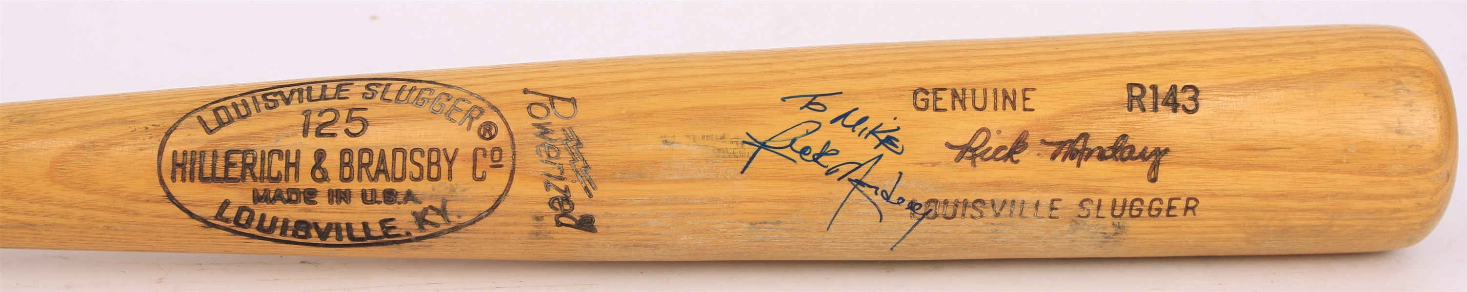 1977-79 Rick Monday Los Angeles Dodgers Signed H&B Louisville Slugger Professional Model Game Used Bat (MEARS LOA/JSA/METS Employee LOA)
