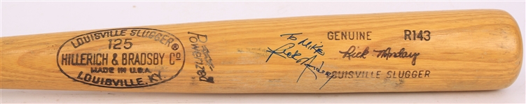 1977-79 Rick Monday Los Angeles Dodgers Signed H&B Louisville Slugger Professional Model Game Used Bat (MEARS LOA/JSA/METS Employee LOA)