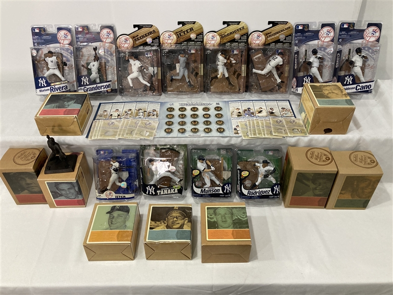 2000s New York Yankees Complete Set of DiLusso Deli Statues + McFarlane Figures & The Immortals Medallion Collection
