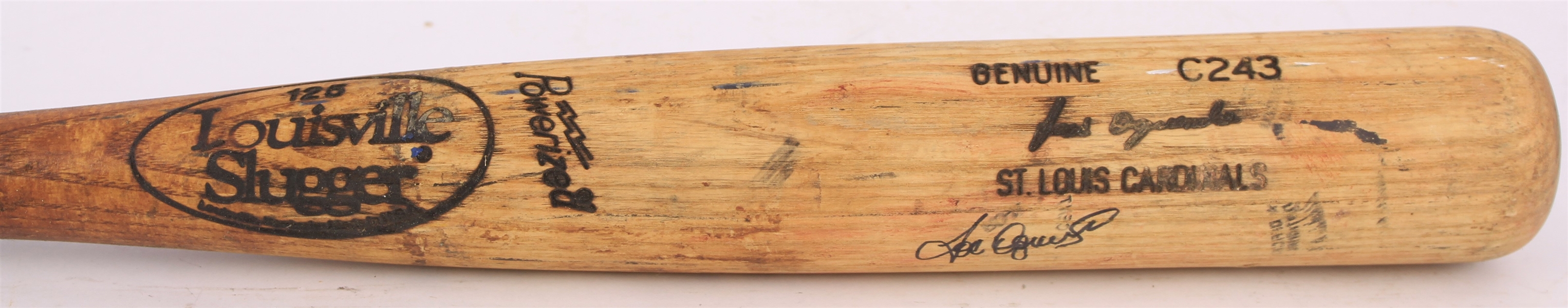 1991-95 Jose Oquendo St. Louis Cardinals Signed Louisville Slugger Professional Model Game Used Bat (MEARS LOA/METS Employee LOA)