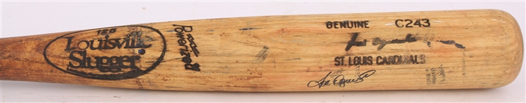 1991-95 Jose Oquendo St. Louis Cardinals Signed Louisville Slugger Professional Model Game Used Bat (MEARS LOA/METS Employee LOA)